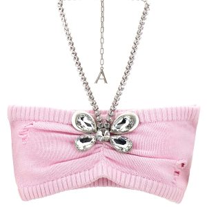 'Crystal Butterfly Knit Bandeau' top