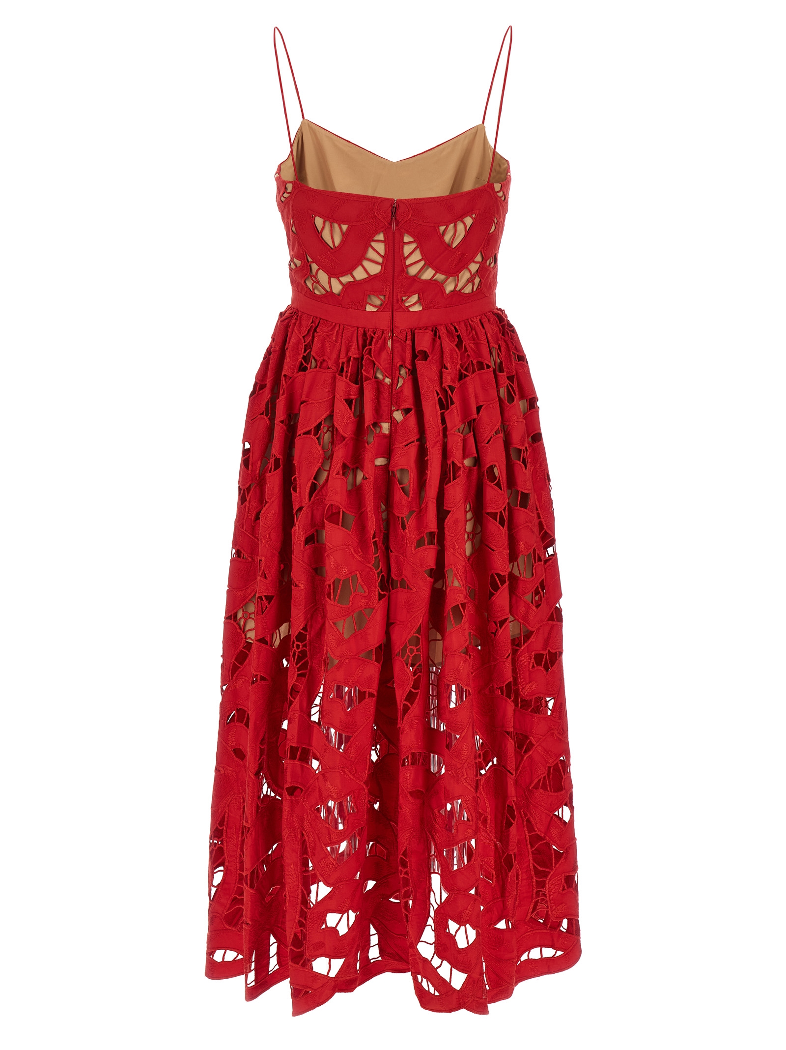 'Red Bow Embroidered Midi' dress - immagine 2