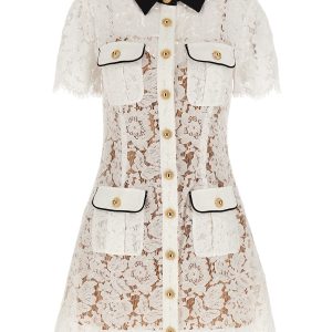 'White Lace Contrast Collar Mini' dress