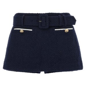 Bouclé wool skort