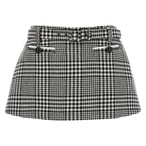 Bouclé wool skort