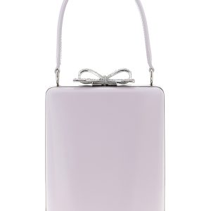 'Lilac leather mini bow' handbag