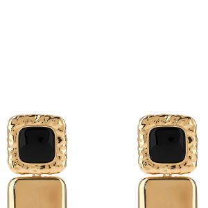 'Mottled Gold Black Tiered' earrings
