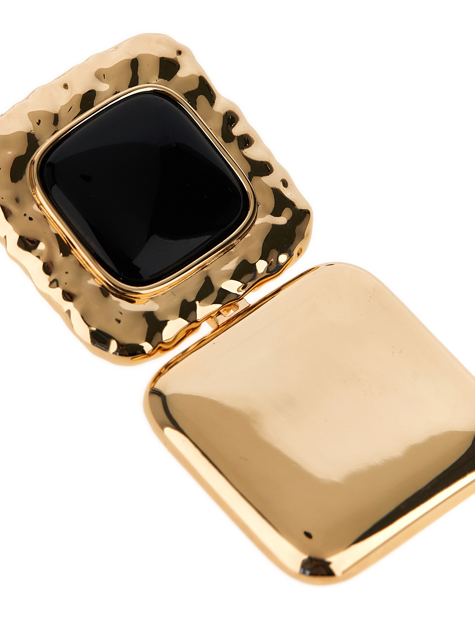 'Mottled Gold Black Tiered' earrings - immagine 3