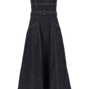 'Indigo Denim Bandeau Midi Dress' dress