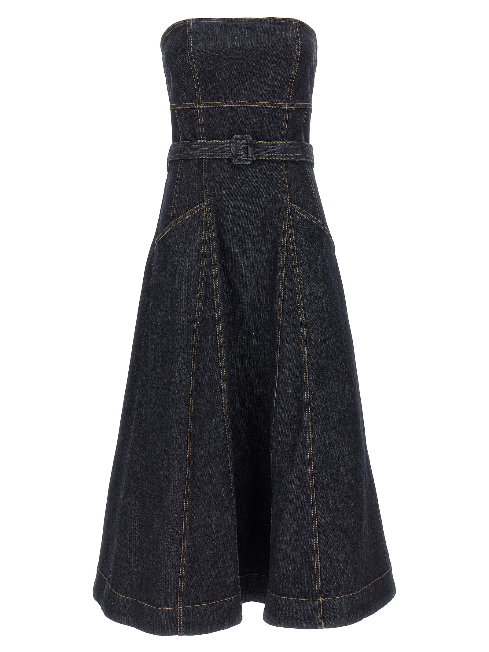 'Indigo Denim Bandeau Midi Dress' dress