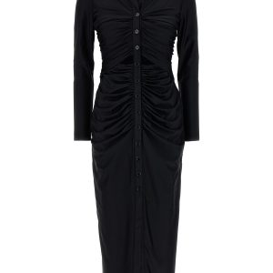 'Black Jersey Cut Out Midi' dress