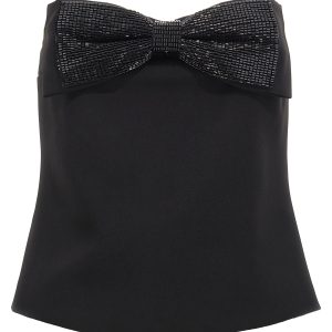 'Black Crepe Bandeau' top