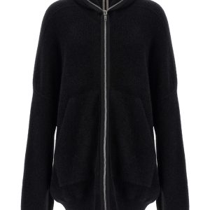 Hooded wool cardigan