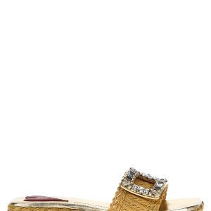 Raffia jewel sandals