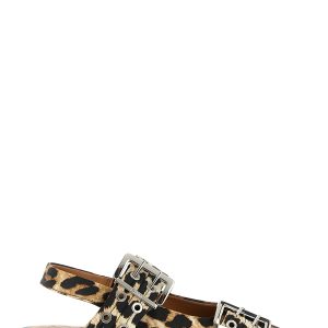 'Leopard Satin Feminine Buckle' slingback
