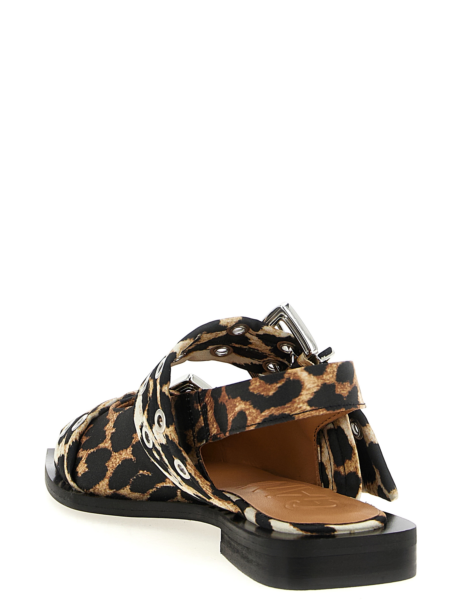 'Leopard Satin Feminine Buckle' slingback - immagine 3