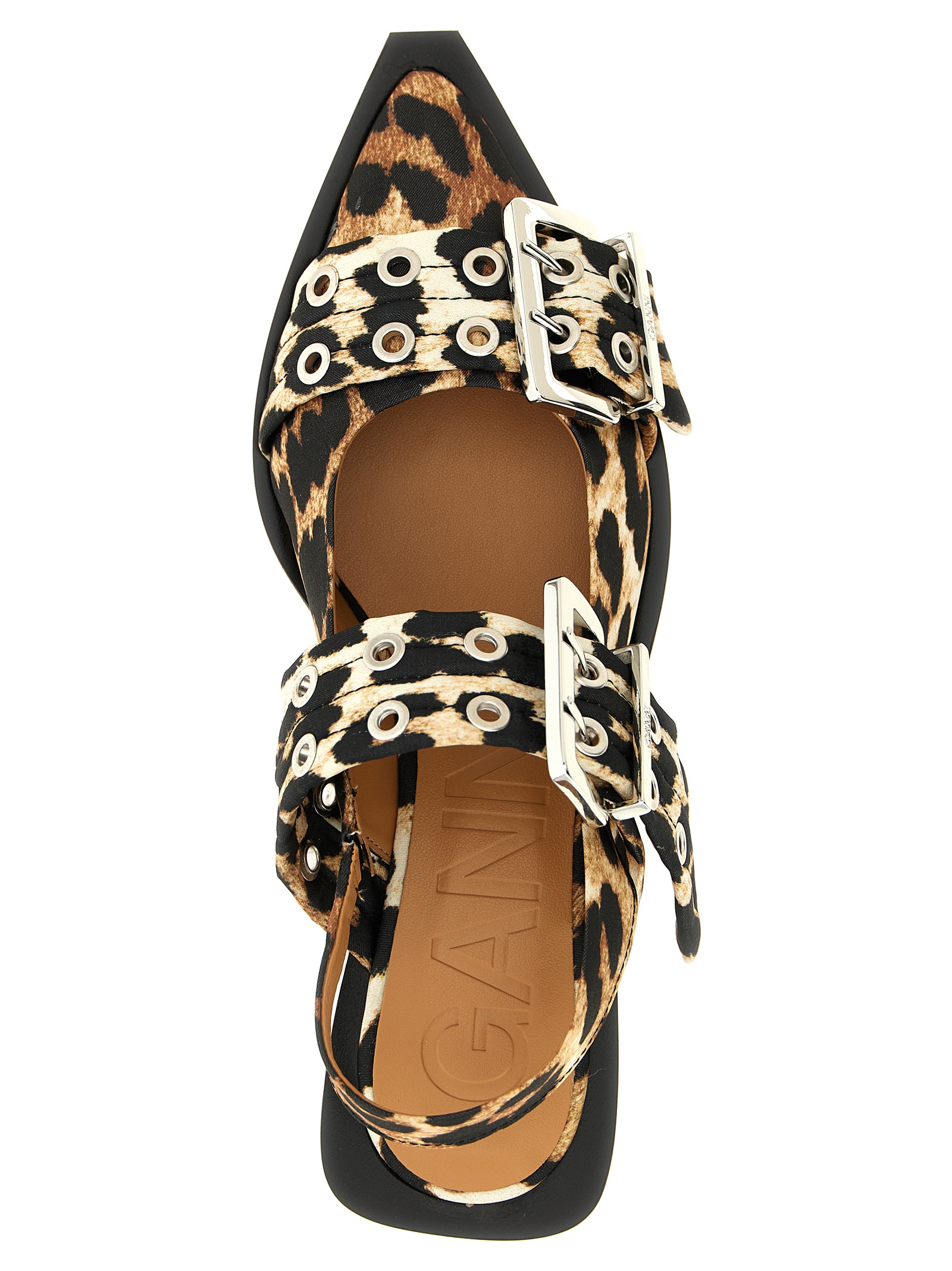 'Leopard Satin Feminine Buckle' slingback - immagine 4