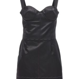 Contrast stitching corset dress