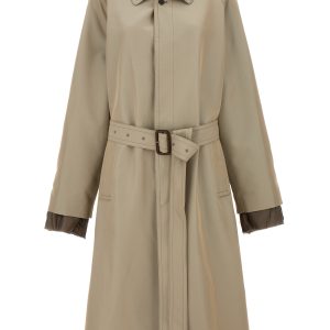 Long single-breasted trench coat