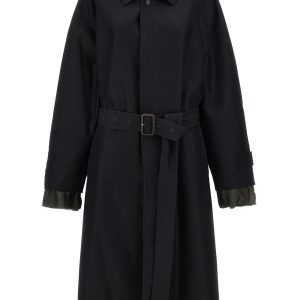 Long single-breasted trench coat