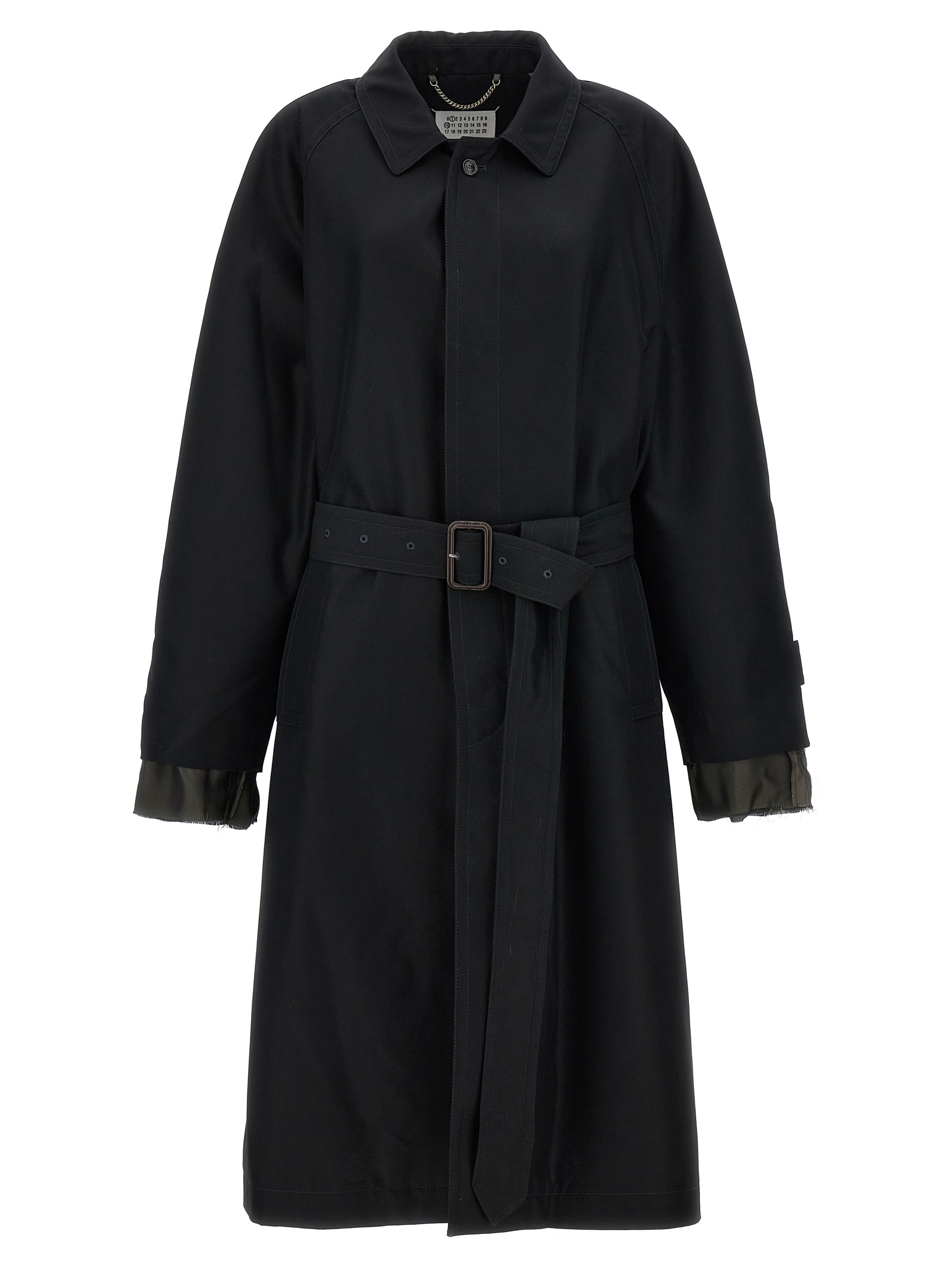 Long single-breasted trench coat