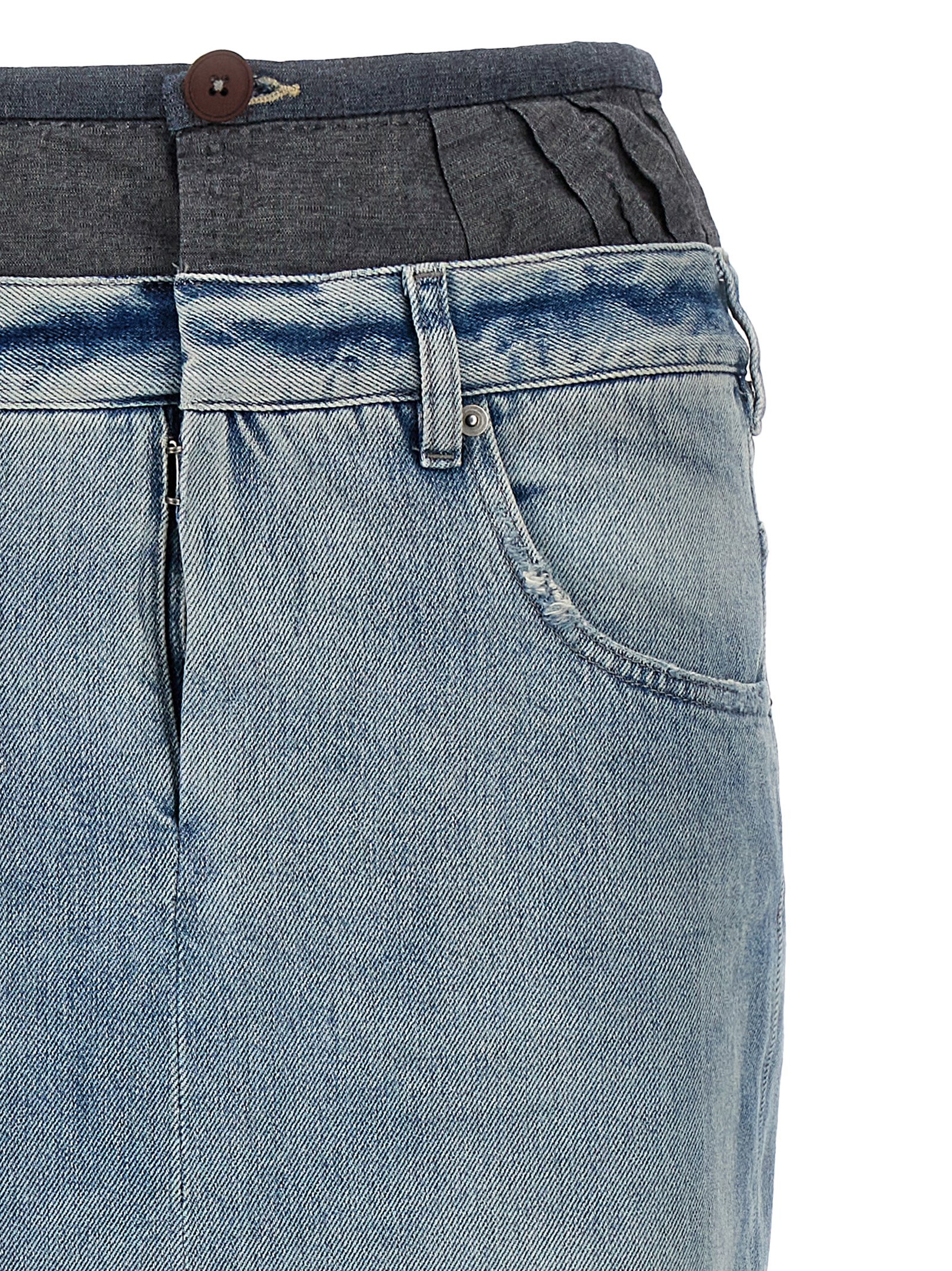 Slits denim skirt - immagine 3