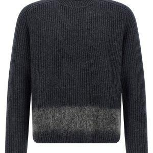 Carded wool insert sweater