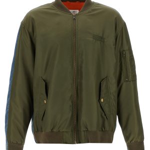 Bimaterial bomber jacket