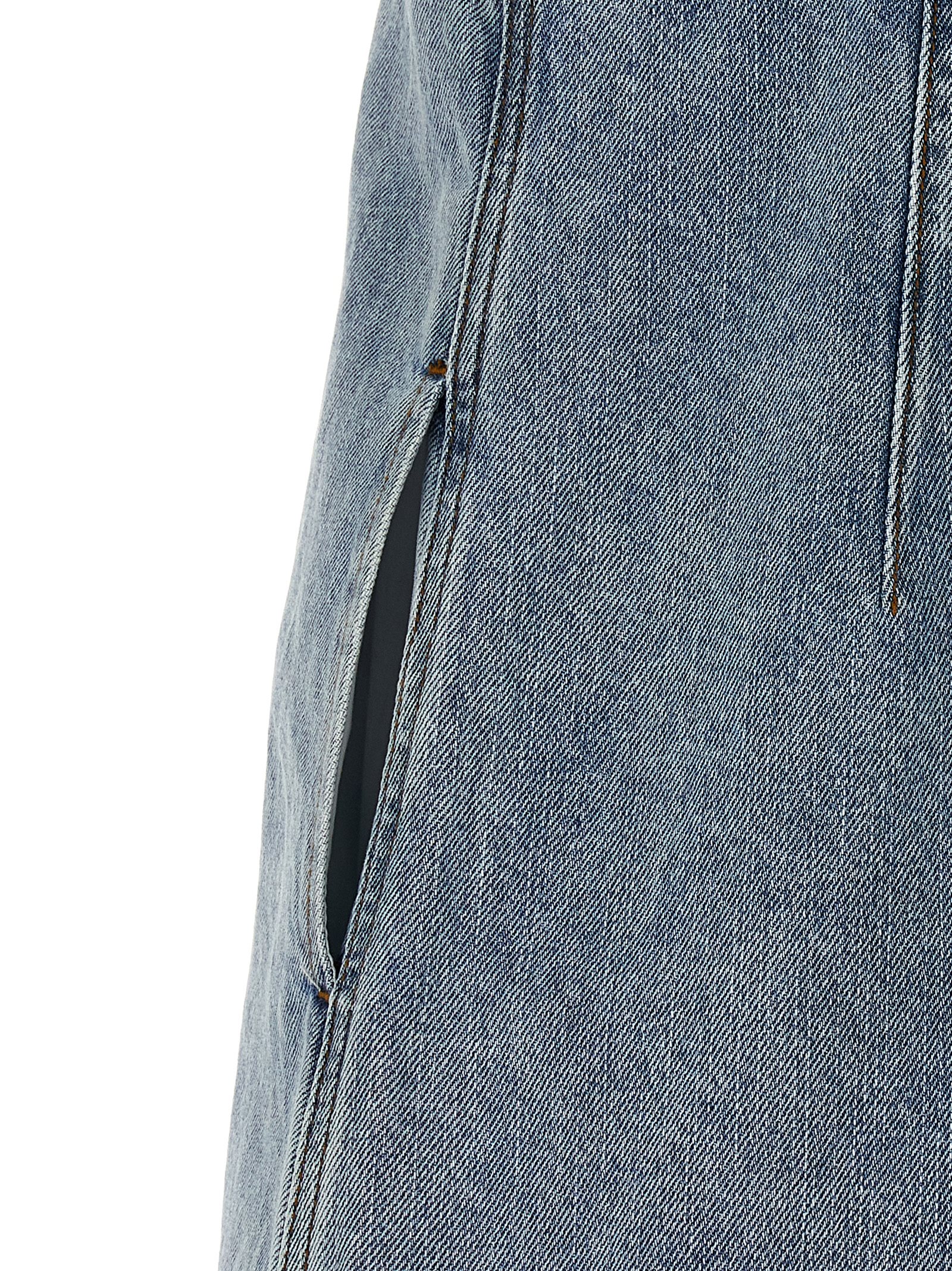 'Light Blue Denim Pearl Mini Dress' dress - immagine 4