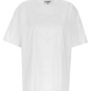 Rhinestone logo embroidery T-shirt