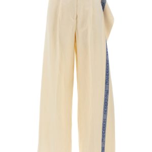 Logo band panel pants