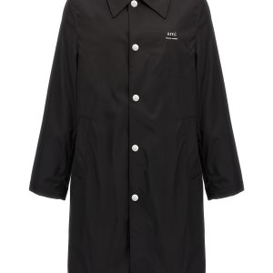 Technical twill trench coat