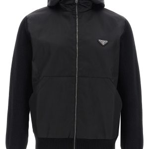 Logo bimaterial cardigan