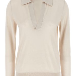 Cashmere and silk polo shirt