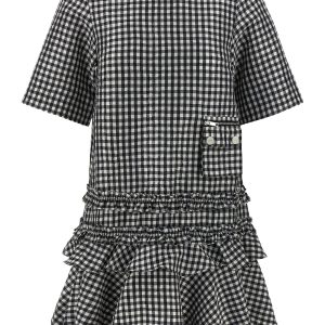 'Crinkled Check Mini' dress