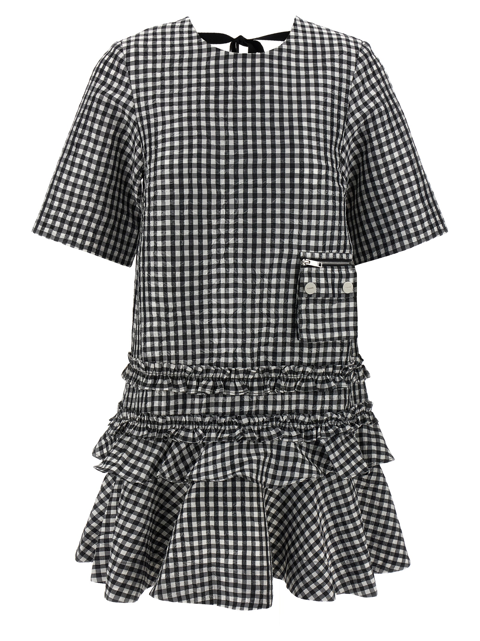 'Crinkled Check Mini' dress