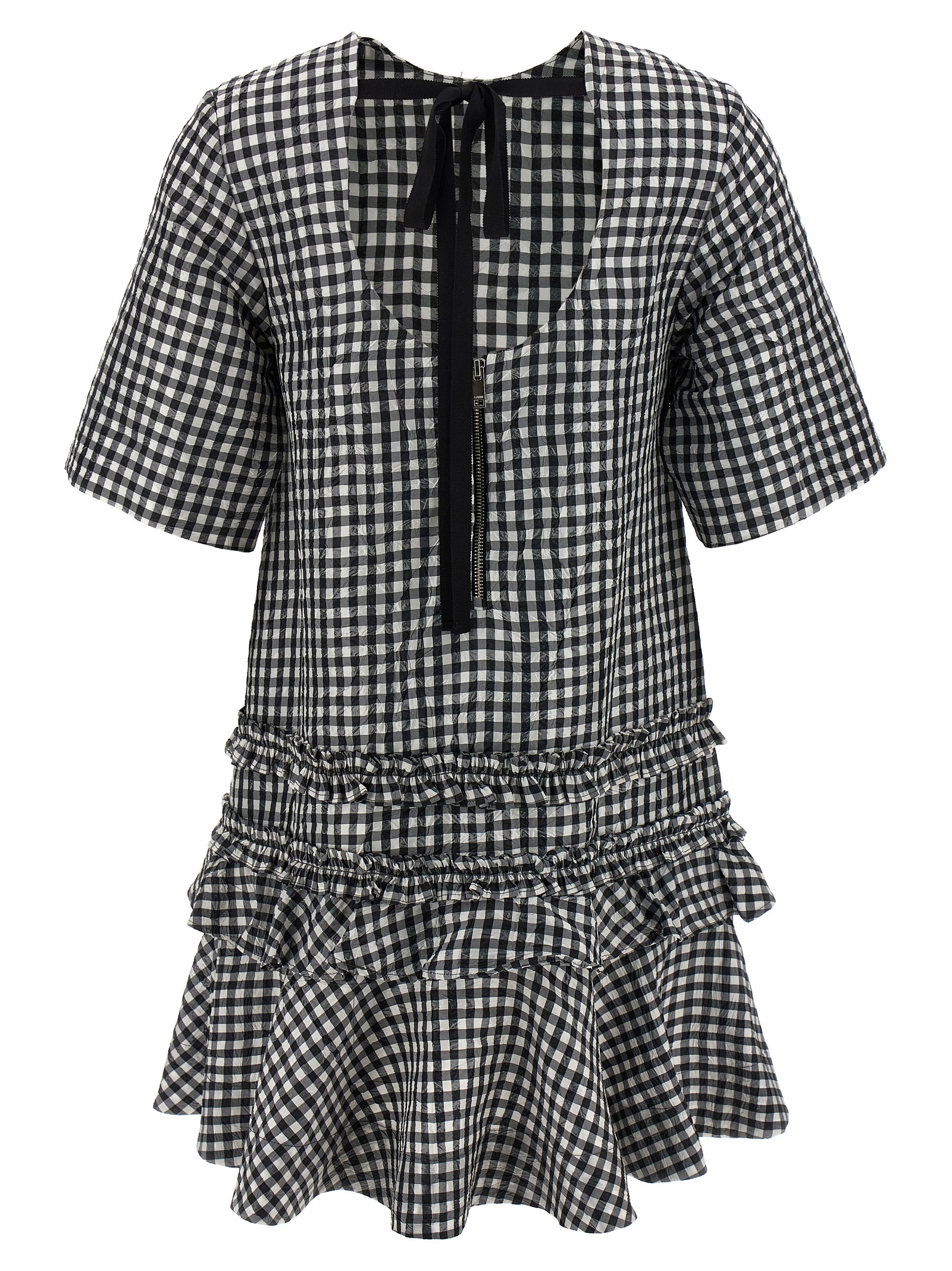 'Crinkled Check Mini' dress - immagine 2