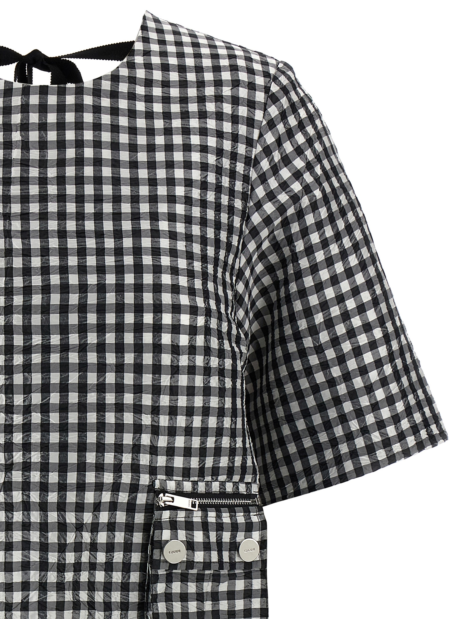 'Crinkled Check Mini' dress - immagine 3