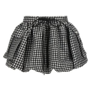 'Crinkled Check Mini Bubble' skirt