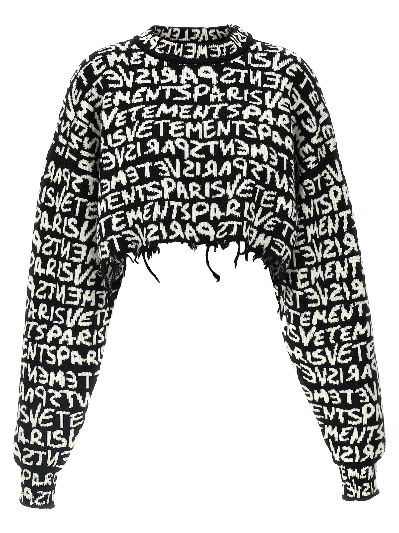 'Vetements Paris Monogram' cropped sweater