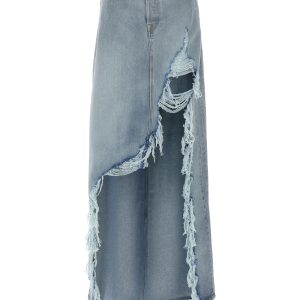 'Destroyed Denim Maxi Skirt' skirt