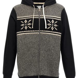 Jacquard insert hoodie