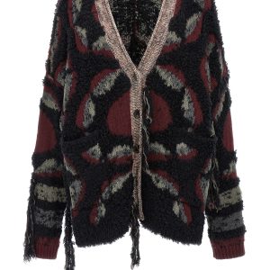 Fringed oversized cardigan