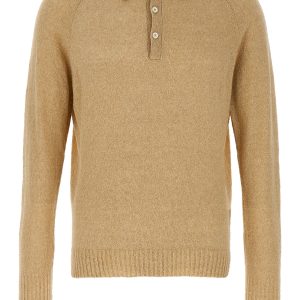 Bouclé cotton polo shirt