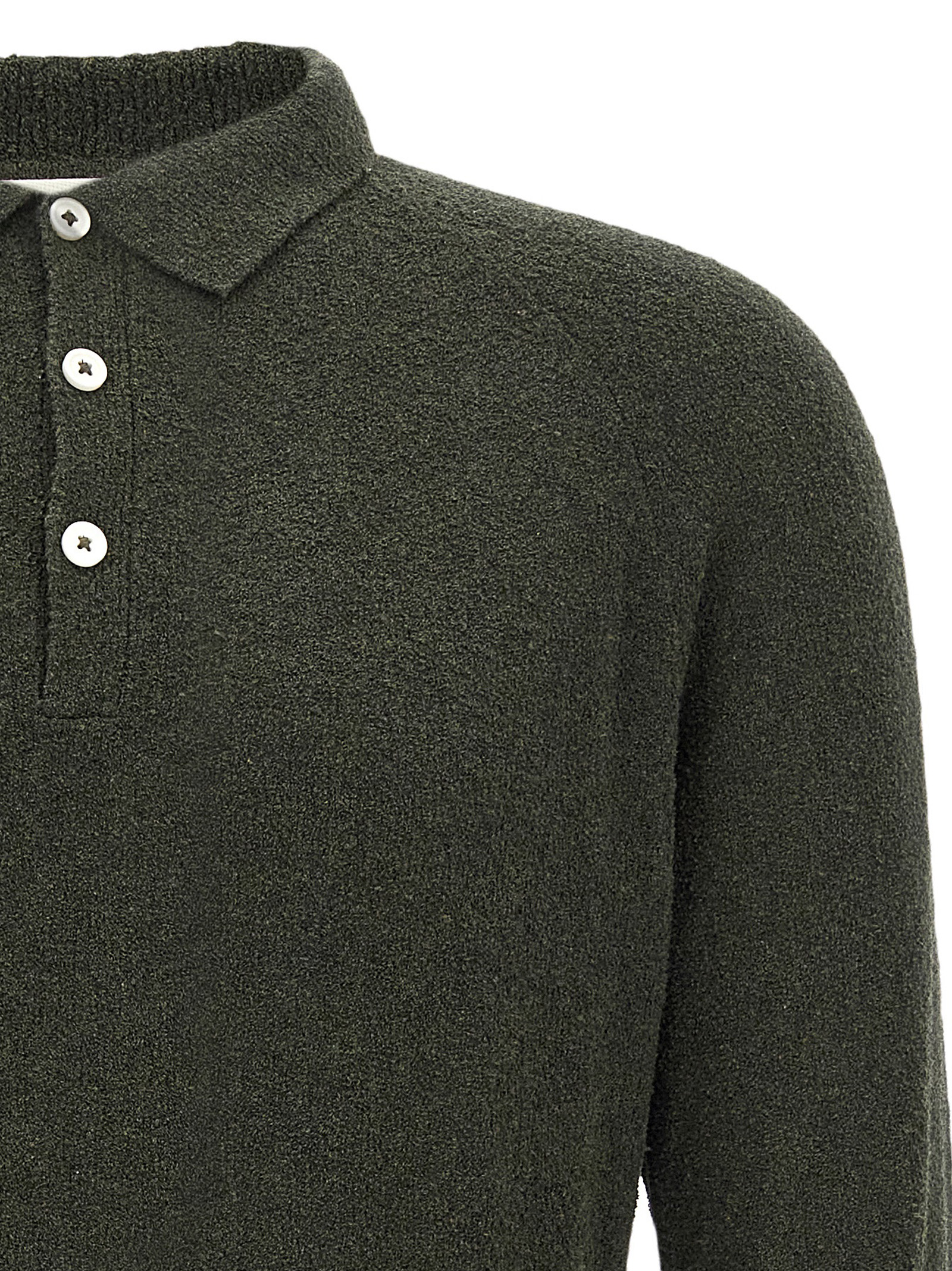 Bouclé cotton polo shirt - immagine 3