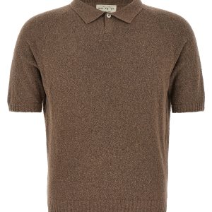 Bouclé cotton polo shirt