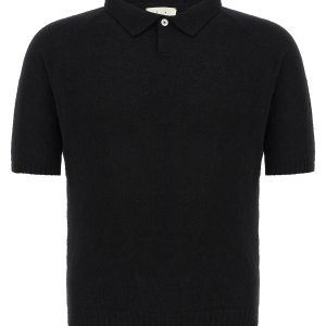 Bouclé cotton polo shirt