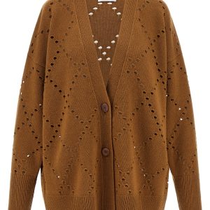 Argyle cut-out cardigan