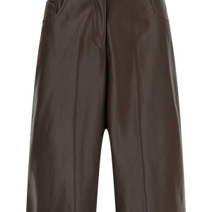 Leather-effect bermuda shorts