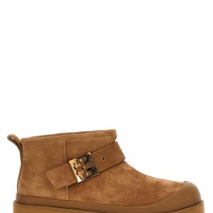 'Mellow Shearling Platform' ankle boots
