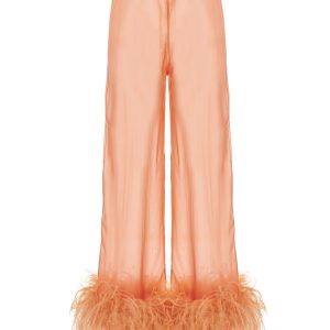 Feather silk pants