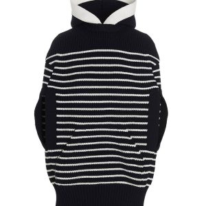 Striped hooded cape