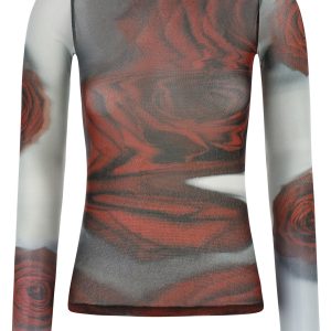 'The Red Blurry Roses' top