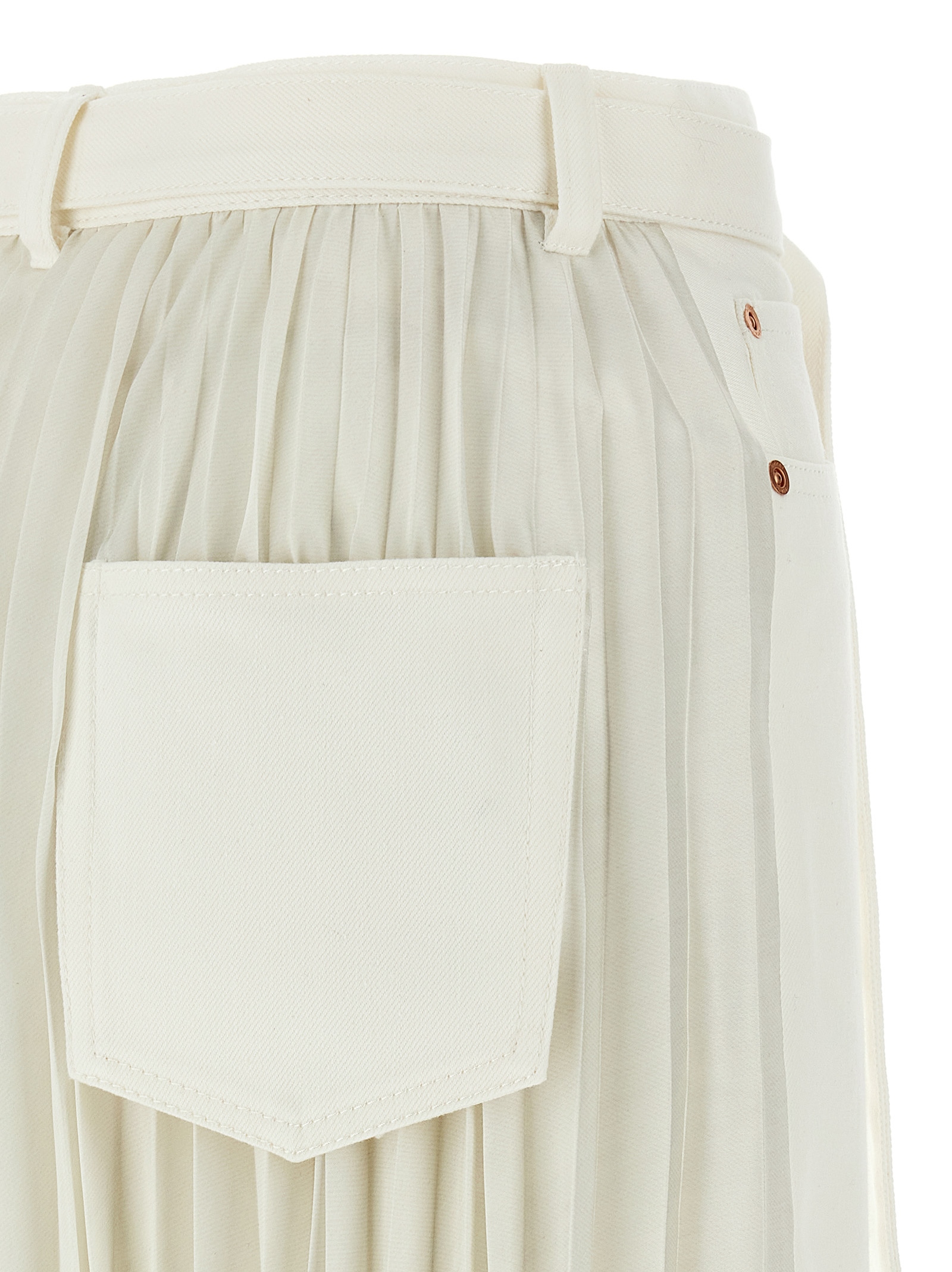 Pleated denim skirt - immagine 4